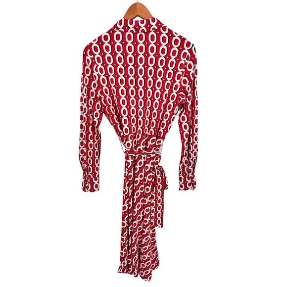 BODEN Laura Jersey Midi Shirt in Red Chain Pattern // 8 - Picture 11 of 13